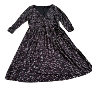 ADDITION ELLE Midi Length Jersey Knit Faux Wrap Dress, XL